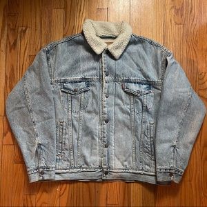 Levi’s Premium Light Wash Sherpa Denim Jacket